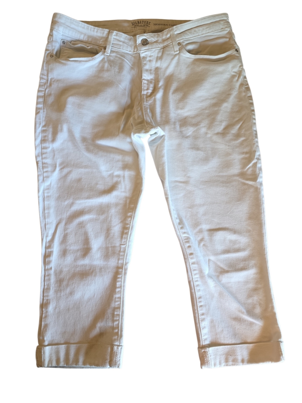 Levi Strauss Classic White Levi Cropped Jeans
